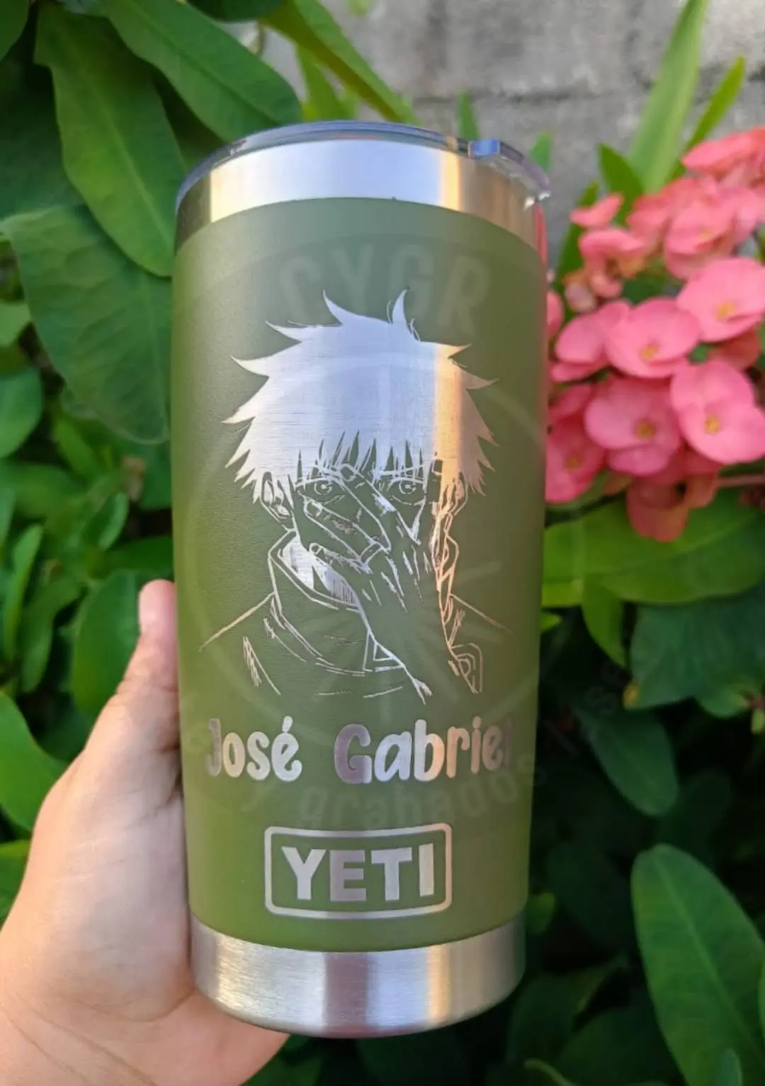 Termo verde personalizado mediante grabado
